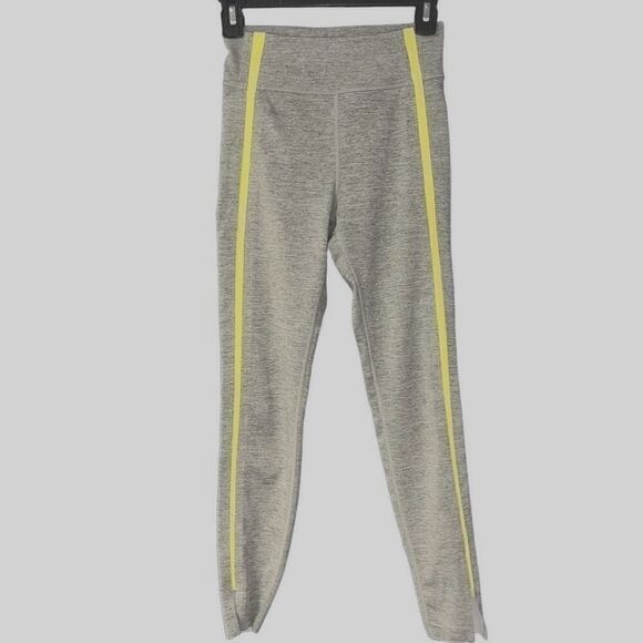 Zyia Active gray florescent striped leggings 2 - Picture 1 of 5